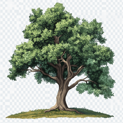 Tall Elm Tree Illustration