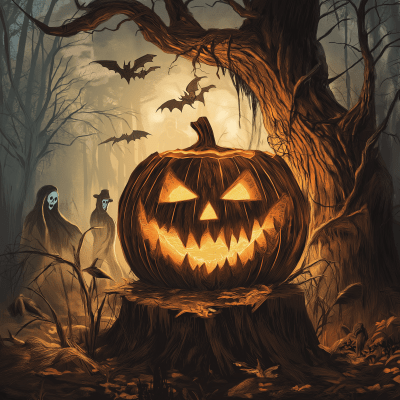 Spooky Forest with Jack-o’-Lantern