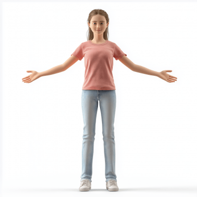 Happy Girl 3D Model