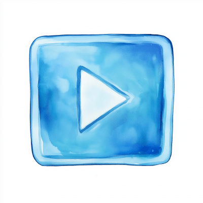 Watercolor Play Button