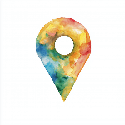 Watercolor Map Pin