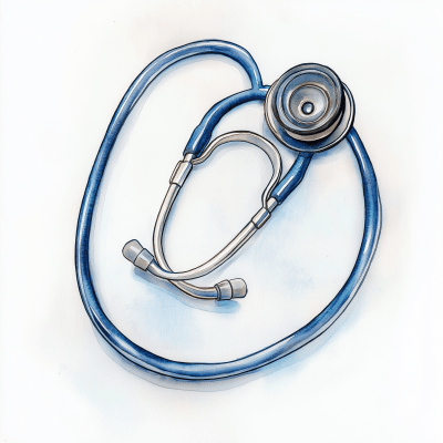 Watercolor Stethoscope Illustration