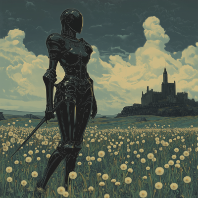 Knight in Dandelion Field