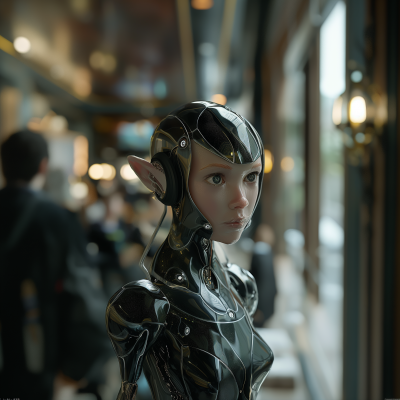 Photorealistic Female Elf Robot