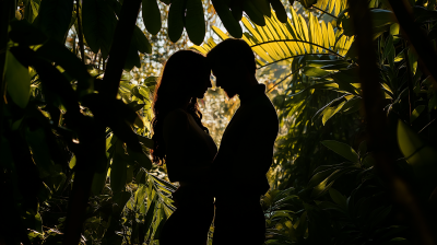 Silhouette of Adam and Eve