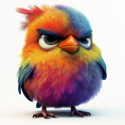 Grumpy Colorful Bird