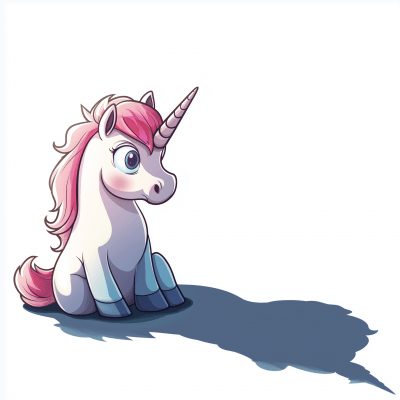 Confused Unicorn Watching Shadow