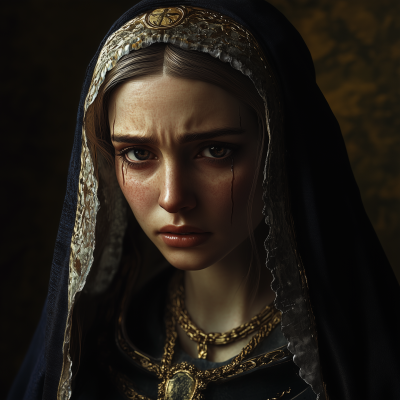 Somber Lady in Medieval Attire