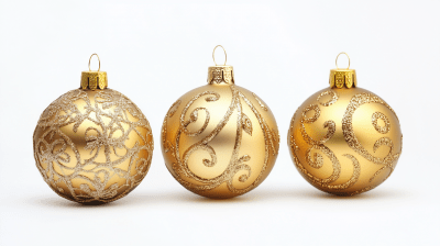 Elegant Golden Christmas Ornaments