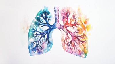 Watercolor Lungs Illustration