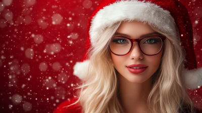 Blonde Woman in Santa Costume