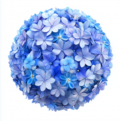 Sphere Surrounded by Blue Flowers