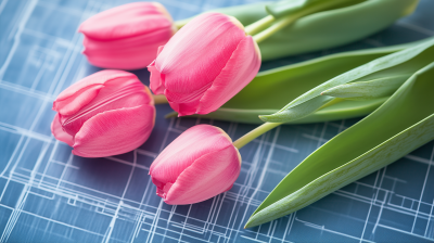 Tulips on Blueprint