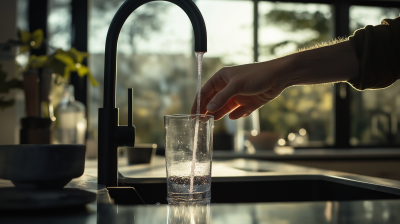 Water Pouring in Modern Kitchen