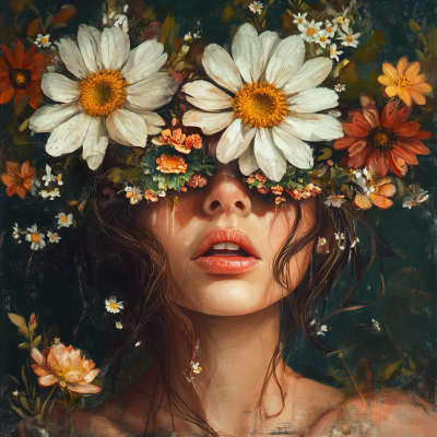 Girl with Floral Headpiece