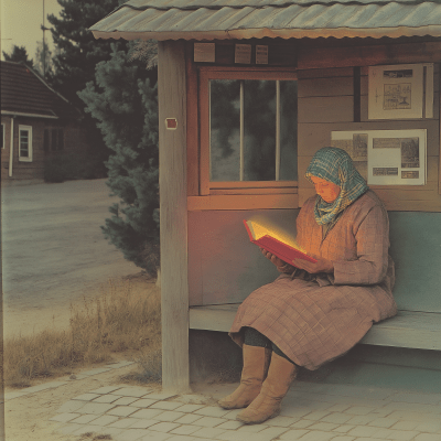 Reading at the Bus Stop