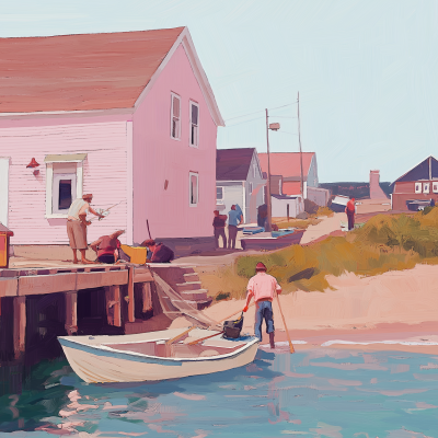 Fishing Town by the Beach