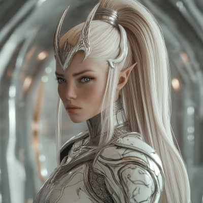 Elegant Elf in Bone Armor