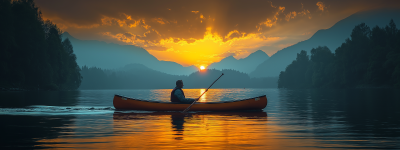 Canoeing at Sunset