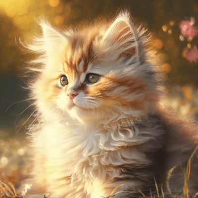 Fluffy Kitten in the Sun