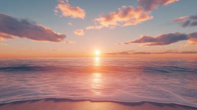 Serene Sunset Over Ocean