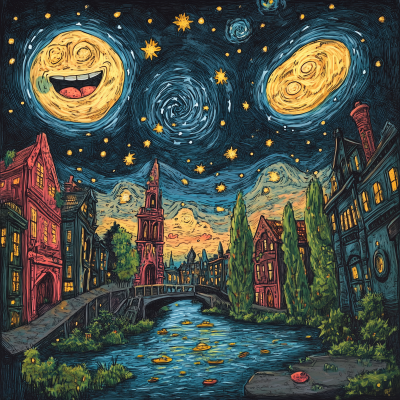 Starry Night Illustration