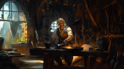 Human Smith in Forge