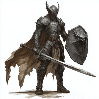 Half Elf Paladin in Dark Fantasy