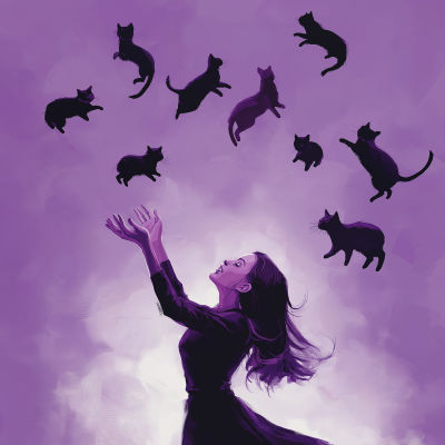 Juggling Cats Silhouette