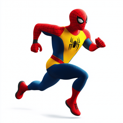 Happy Spider Man Running