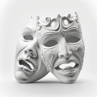 Theater Mask on White Background