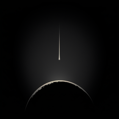 Minimalist Sphere and Shooting Star Illustration