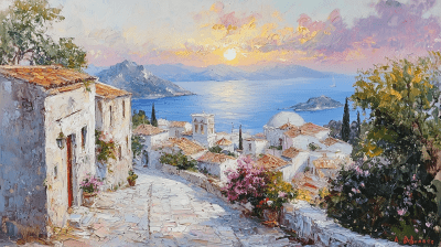 Dawn in a Greek Village