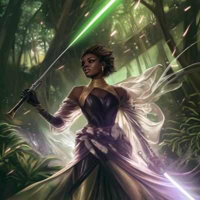 Jedi Warrior in Elegant Robes