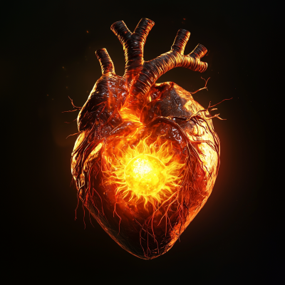 Burning Sun Inside Human Heart Concept Art