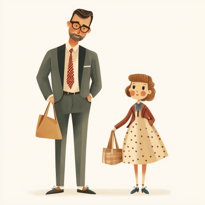 Whimsical Couple in Childlike Attire