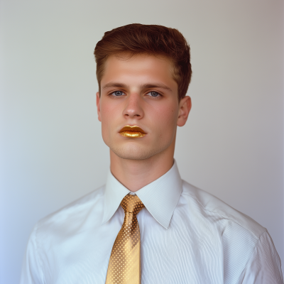 Young Man in Golden Lipstick