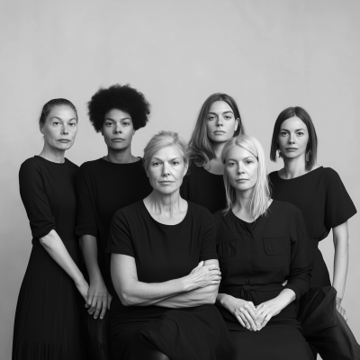 Black and White Group Shot of Women Artists