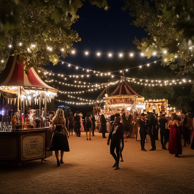 Vintage Night Fair Scene