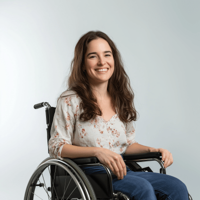 Smiling Israeli Woman in Wheelchair