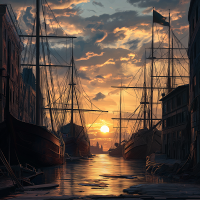 Sunset at the Historical Shipyard