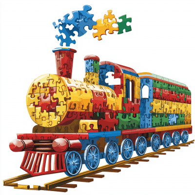 Colorful Puzzle Train