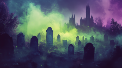 Ominous Night in the Graveyard