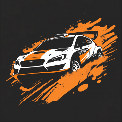 Modern Rally Car Racing Logo