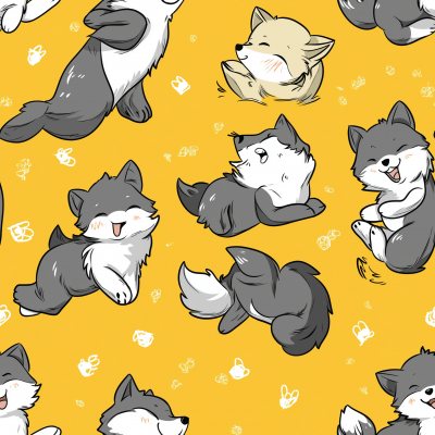 Cute Grey Wolves Pattern