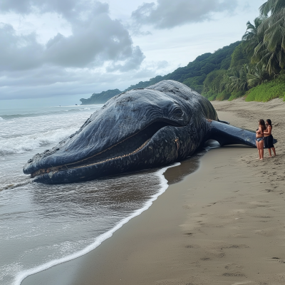 Gigantic Whale on the Shore