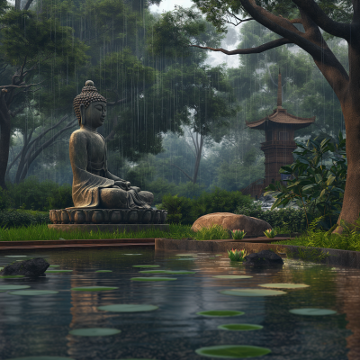 Buddha in the Rain