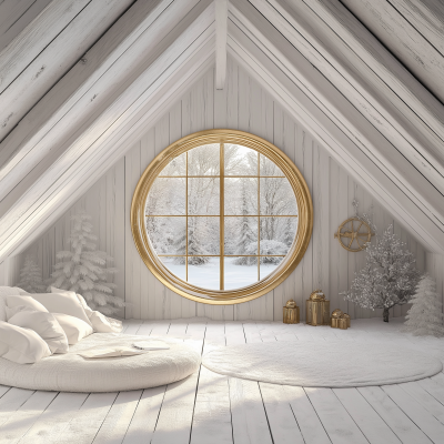 Nordic Cabin Christmas Background