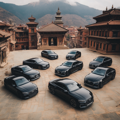 Audi vehicles in front of Nepal’s Durbar Squares