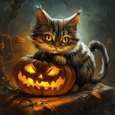 Funny Halloween Cat